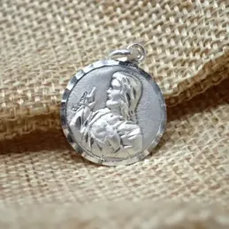 Escapulario Sagrado Corazón de Jesús Virgen del Carmen Medalla en Pla