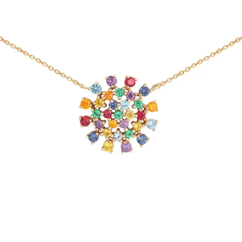 Gargantilla oro 18k colección Rainbow 42cm. cuajo topacios diferentes