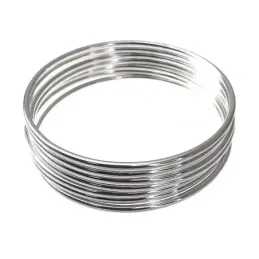 Pulsera plata Ley 925m semanario 7 aros liso 65mm. redondo ancho 2mm. brazalete