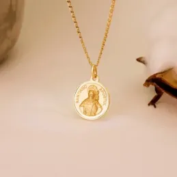 Santiago Apóstol medalla oro 18k unisex 18 mm. bisel liso brillo