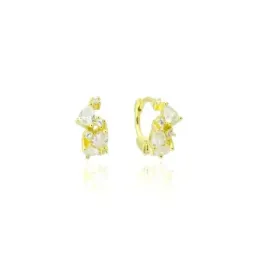 Aros Pendientes en Plata de Ley 925m chapados en oro con 12 mm. circo