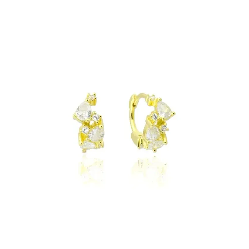 Aros Pendientes en Plata de Ley 925m chapados en oro con 12 mm. circo