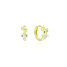 Aros Pendientes en Plata de Ley 925m chapados en oro con 12 mm. circo