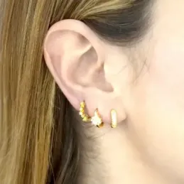 Aros Pendientes en Plata de Ley 925m chapados en oro con 12 mm. con t