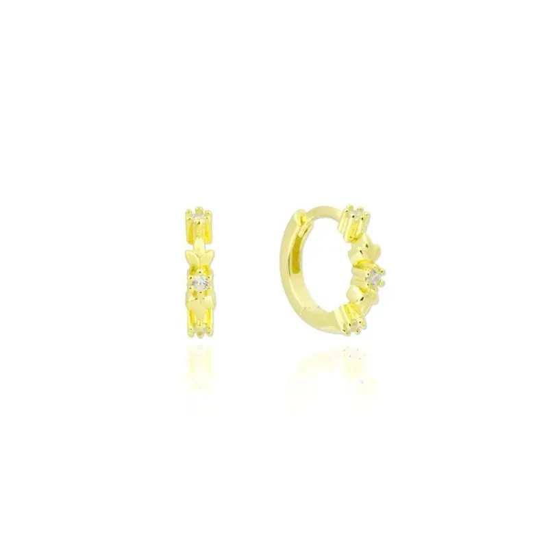 Aros Pendientes en Plata de Ley 925m chapados en oro con 12 mm. con t