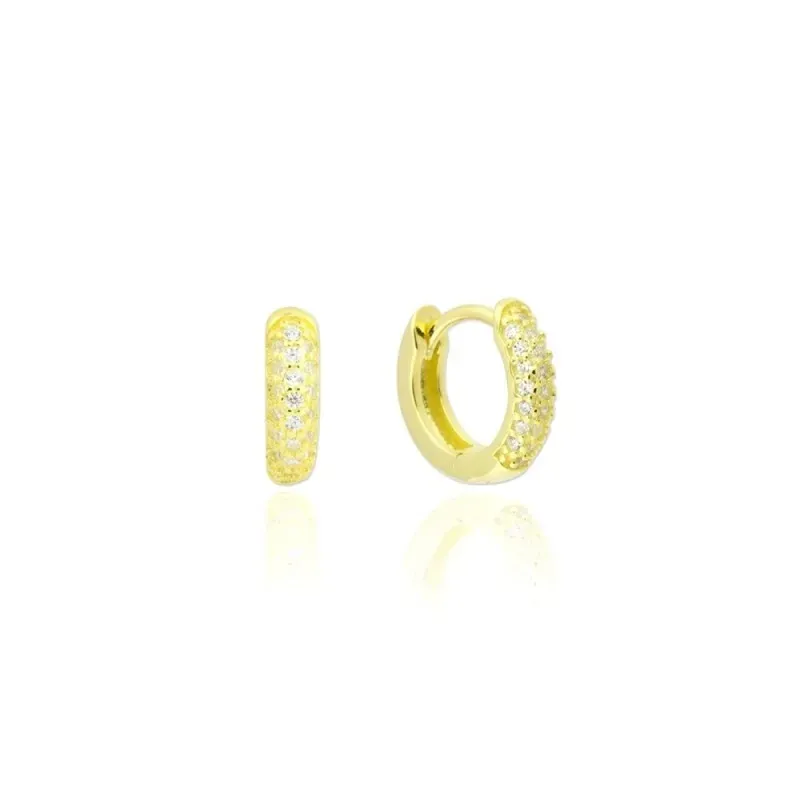 Aros Pendientes en Plata de Ley 925m chapados en oro con 12 mm. redon