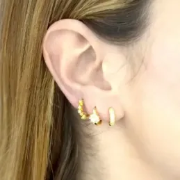Aros Pendientes en Plata de Ley 925m chapados en oro con 12 mm. circo