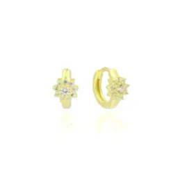 Aros Pendientes en Plata de Ley 925m chapados en oro con 12 mm. circo