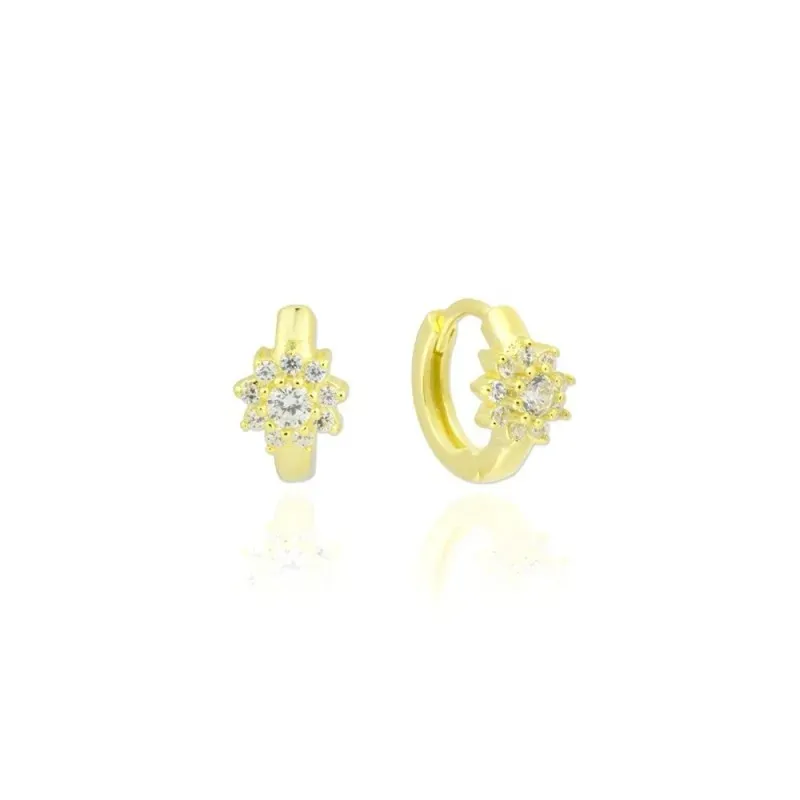 Aros Pendientes en Plata de Ley 925m chapados en oro con 12 mm. circo