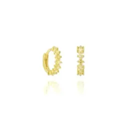 Aros Pendientes en Plata de Ley 925m chapados en oro con 12 mm. con c