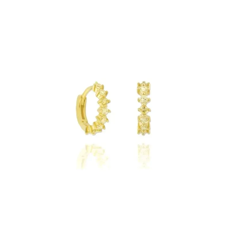 Aros Pendientes en Plata de Ley 925m chapados en oro con 12 mm. con c
