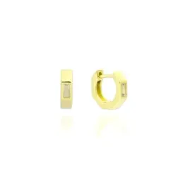 Aros Pendientes en Plata de Ley 925m chapados en oro con 12 mm. y per
