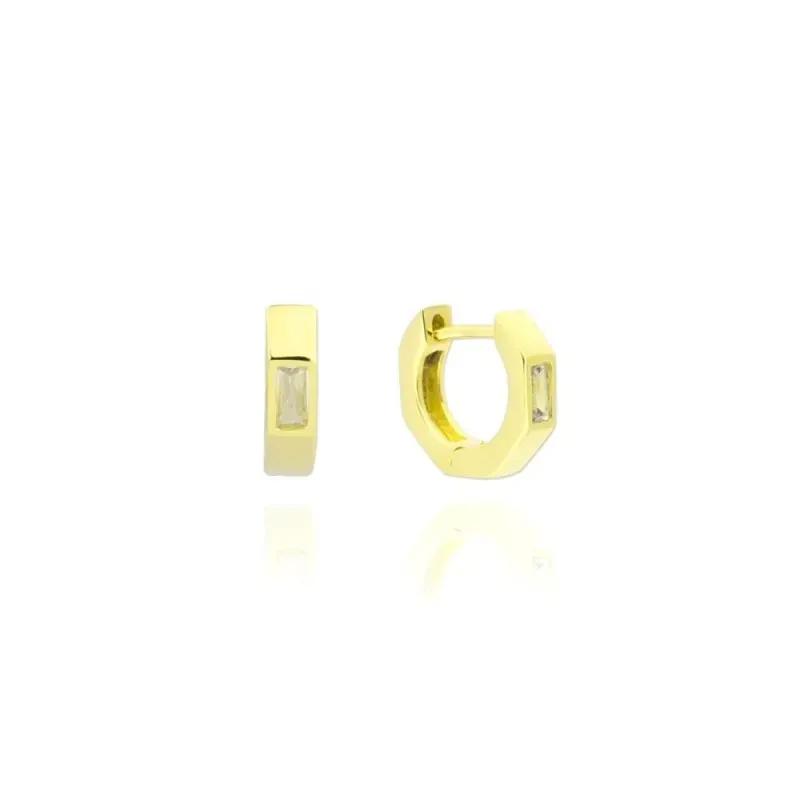Aros Pendientes en Plata de Ley 925m chapados en oro con 12 mm. y per