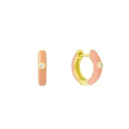 Aros Pendientes en Plata de Ley 925m chapados en oro con 12 mm. esmal