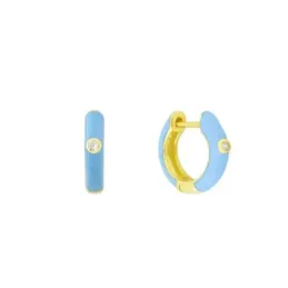 Aros Pendientes en Plata de Ley 925m chapados en oro con 12 mm. esmal