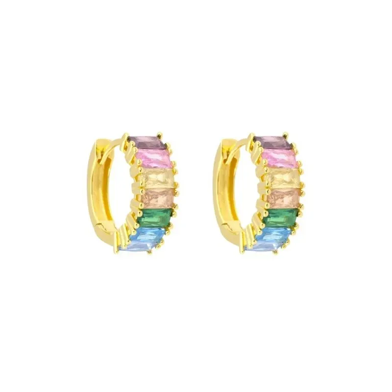 Aros Pendientes Argollas Plata de Ley 925m chapados oro 16 mm. circon