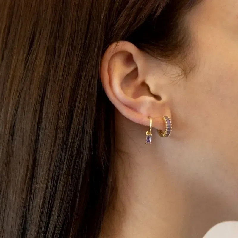 Aros Pendientes Argollas en Plata de Ley 925m chapados en oro con 13