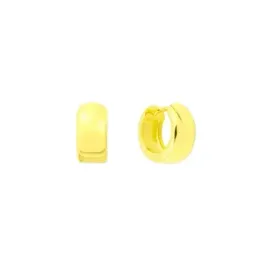 Aros Pendientes en Plata de Ley 925m chapados en oro con 12 mm. lisos