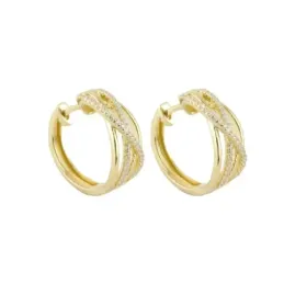 Aros Pendientes en Plata de Ley 925m chapados en oro con 18.5 mm. lín