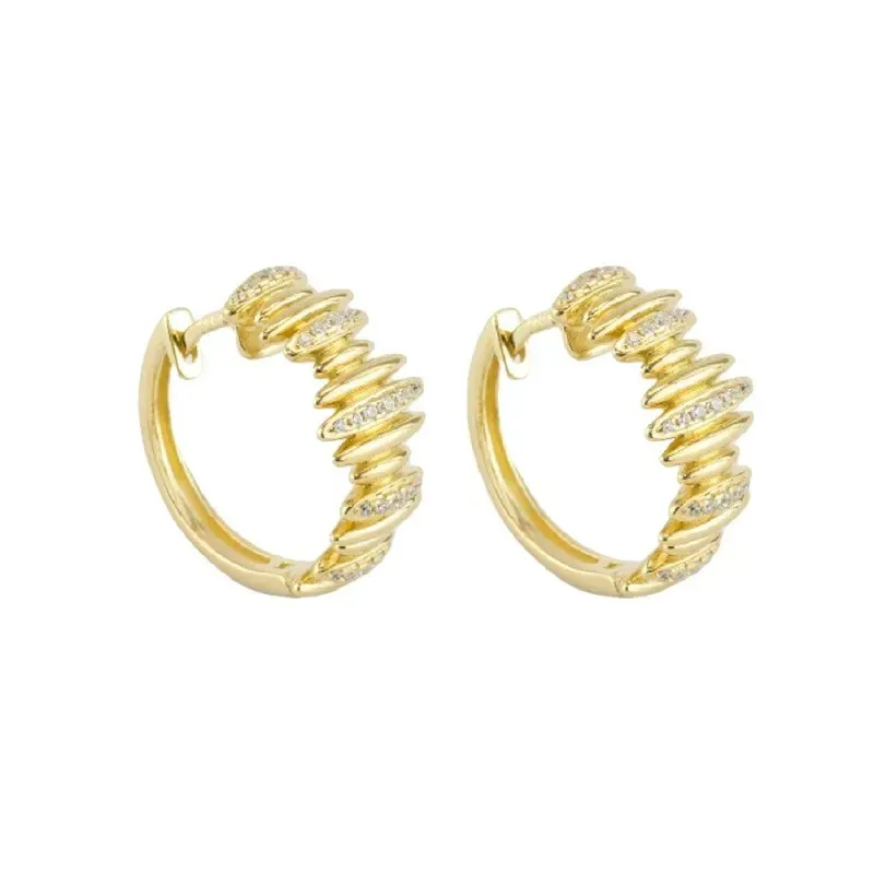 Aros Pendientes Plata Ley 925m chapados oro con 18.5 mm. eclipses con