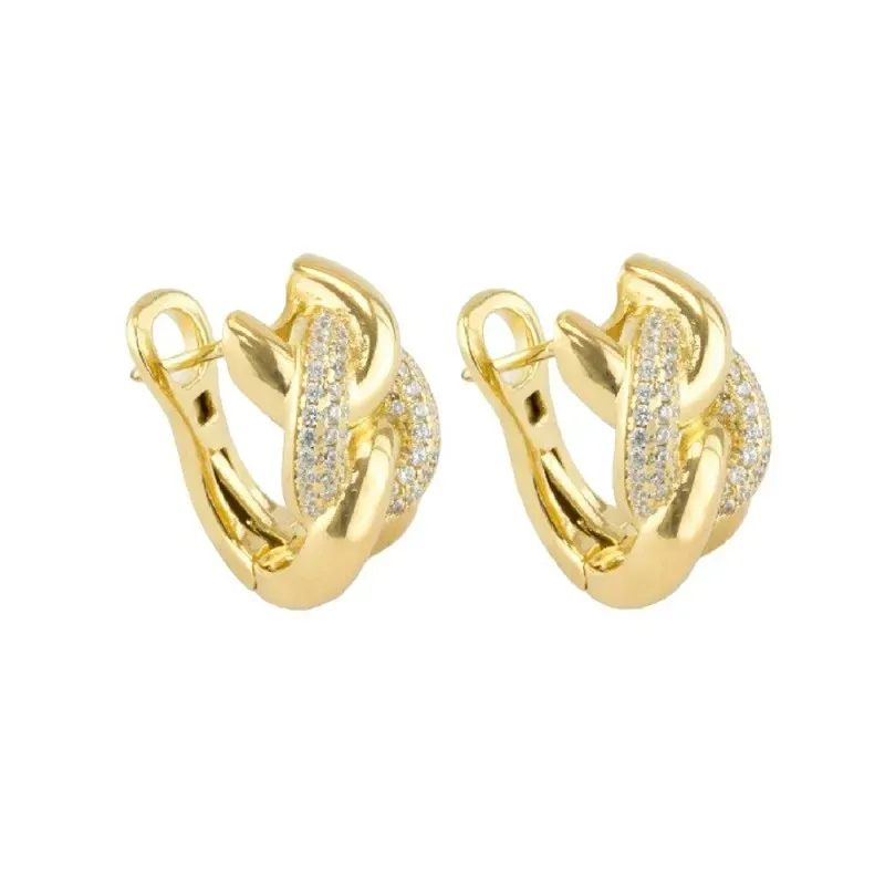 Aros Pendientes en Plata de Ley 925m chapados en oro con 18.5 mm. for