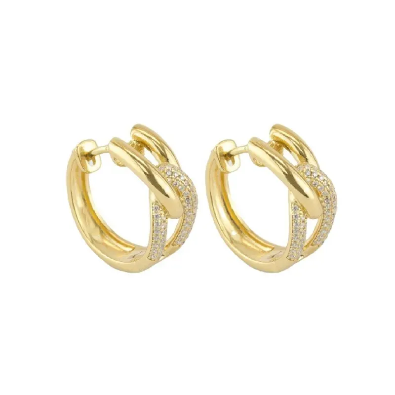 Aros Pendientes en Plata de Ley 925m chapados en oro con 18.5 mm. for