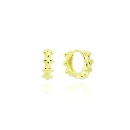 Aros Pendientes en Plata de Ley 925m chapados en oro con 12 mm. detal