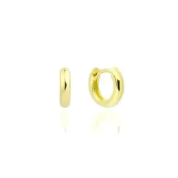 Aros Pendientes en Plata de Ley 925m chapados en oro con 12 mm. lisos