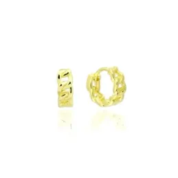 Aros Pendientes en Plata de Ley 925m chapados en oro con 12 mm. forma