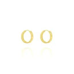 Aros Pendientes Argollas en Plata de Ley 925m chapados en oro con 16