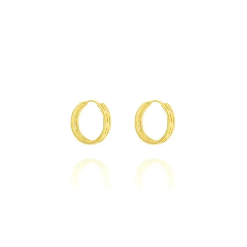 Aros Pendientes Argollas en Plata de Ley 925m chapados en oro con 16