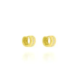 Aros Pendientes Argollas en Plata de Ley 925m chapados en oro con cir