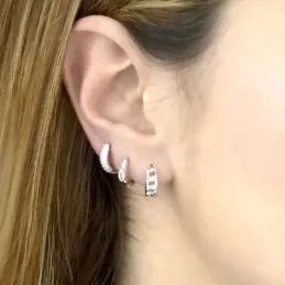 Aros Pendientes en Plata de Ley 925m de 12 mm. forma eslabones cadena