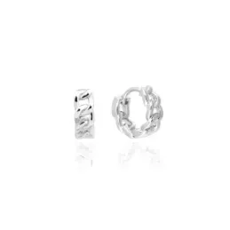 Aros Pendientes en Plata de Ley 925m de 12 mm. forma eslabones cadena