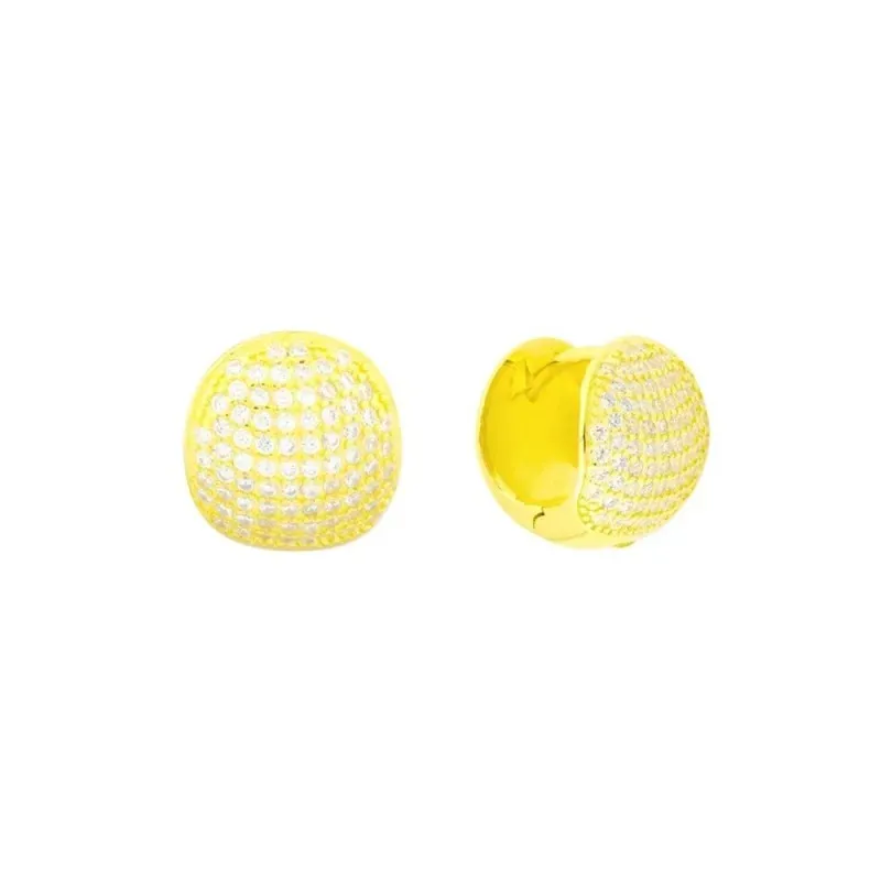 Aros Pendientes en Plata de Ley 925m chapados en oro con 12 mm. perfi