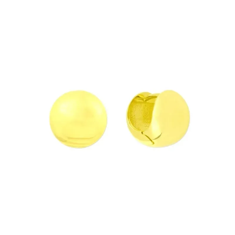 Aros Pendientes en Plata de Ley 925m chapados en oro con 12 mm. perfi
