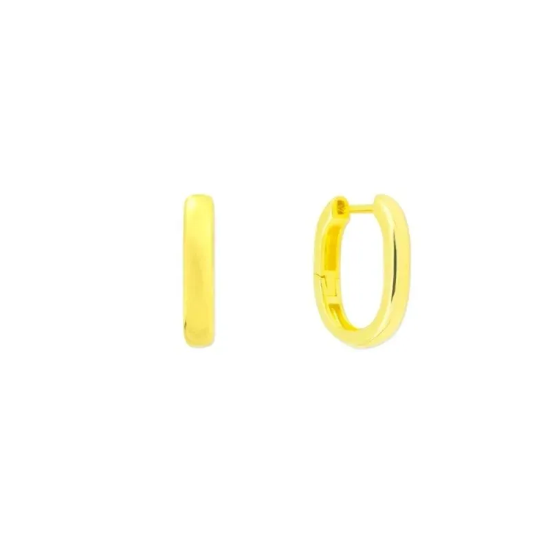 Aros Pendientes en Plata de Ley 925m chapados en oro con 15 mm. alarg