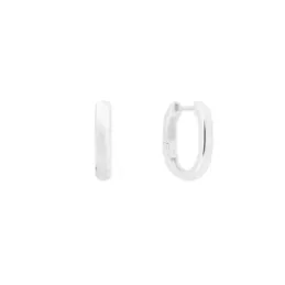 Aros Pendientes en Plata de Ley 925m de 15 mm. alargados rectangulare