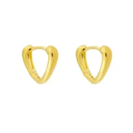 Pendientes en Plata de Ley 925m chapados oro con 14 mm. alargados