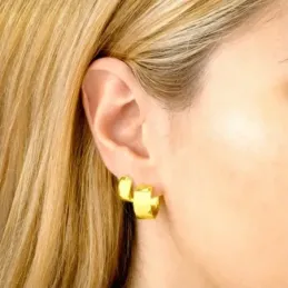 Aros Pendientes en Plata de Ley 925m chapados oro con 15 mm. anchos l