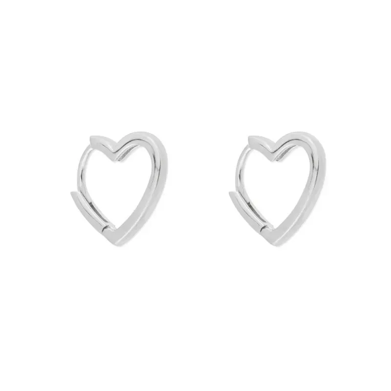 Pendientes en Plata de Ley 925m de 14 mm. forma de corazón lisos