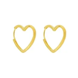 Pendientes en Plata de Ley 925m de 22 mm. forma de corazón
