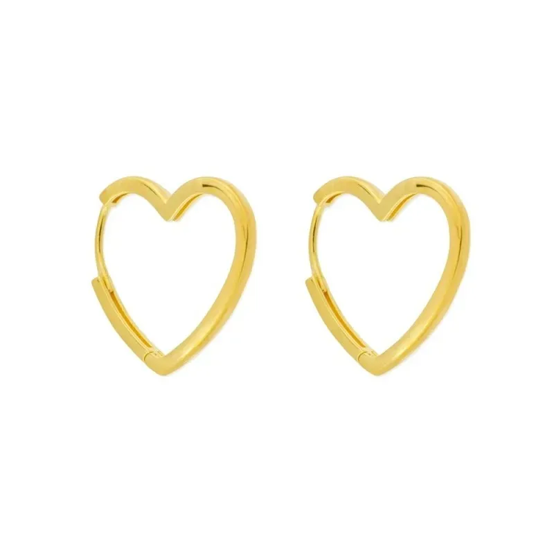 Pendientes en Plata de Ley 925m de 22 mm. forma de corazón