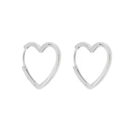Pendientes en Plata de Ley 925m de 14 mm. forma de corazón