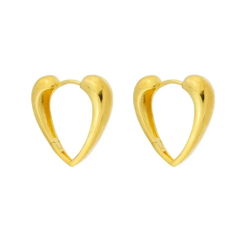 Pendientes en Plata de Ley 925m chapados en oro con 24 mm. alargados