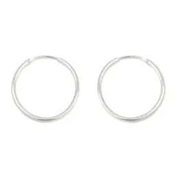 Aros Pendientes en Plata de Ley 925m de 18 mm. tubo liso