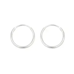 Aros Pendientes en Plata de Ley 925m de 16 mm. tubo liso
