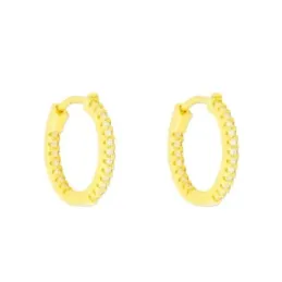 Aros Pendientes en Plata de Ley 925m chapados en oro con 16 mm. detal