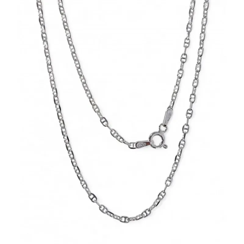 Cadena plata ley 925m lisa 50cm. forzada marina 0.50mm. [AB0439]