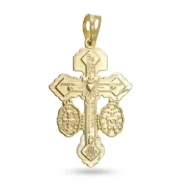 Cruz del Perdón Colgante Plata Ley 925m maciza chapada oro 36 mm. JES